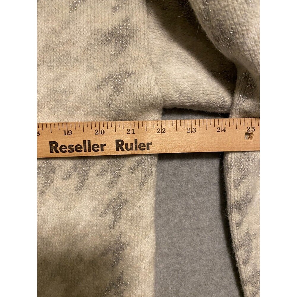 525 America Sweaters Women's L Gray Stretch Heavy Sparkles Crew Neck Long Sleeve - Picture 8 of 10